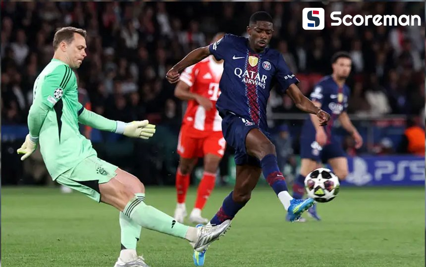 '2골 1도움 뎀벨레' PSG, 뮌헨과 UCL 4강 1차전 5-4 승리…이강인·김민재는 벤치